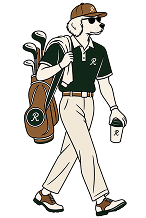 Round golfer mascot